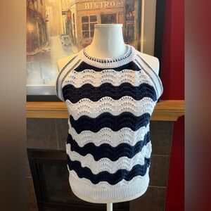 Loft navy and white sweater tank